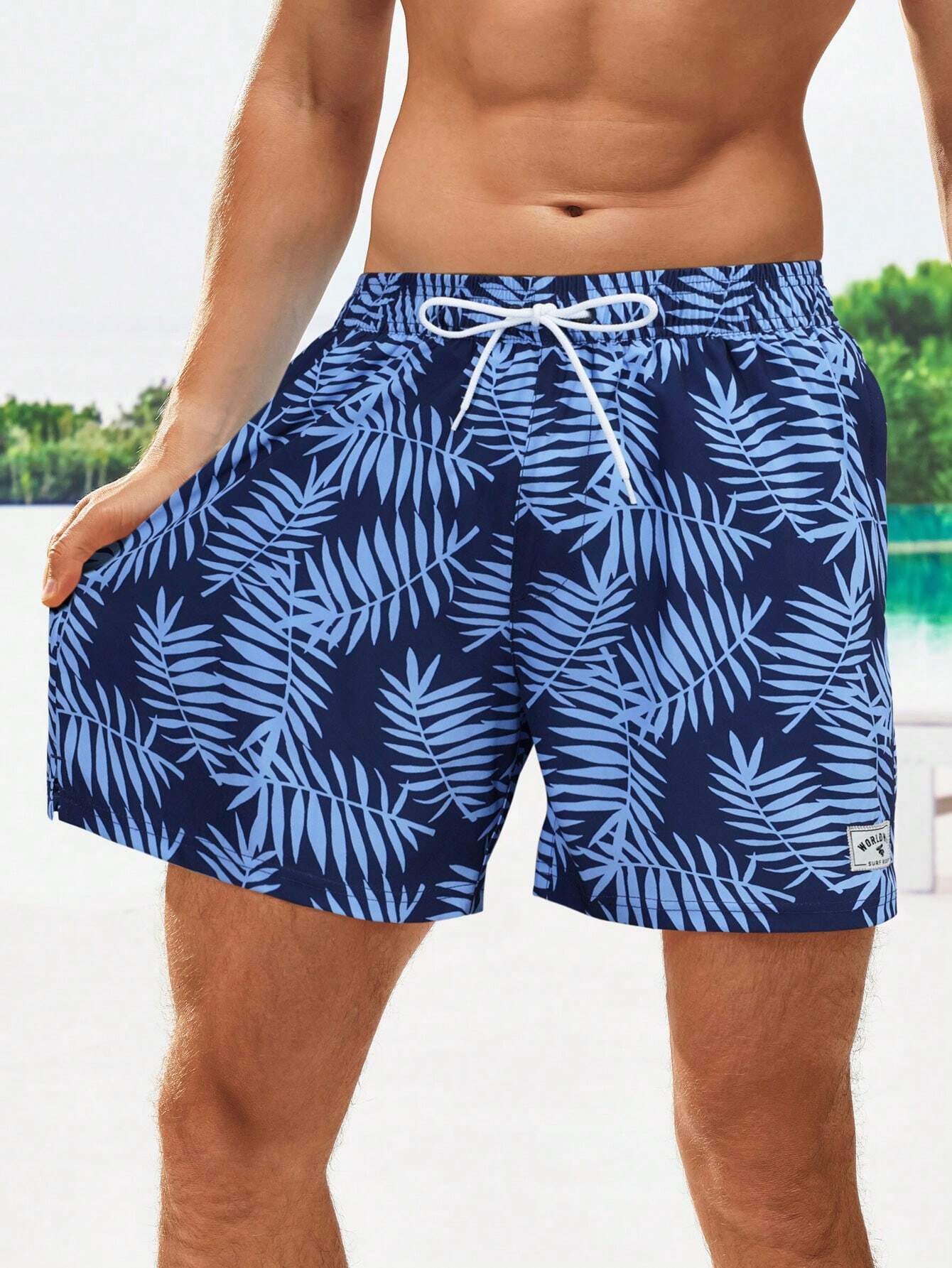 Tropical Print 2 In 1 Swim Trunks-Waves And Trunks