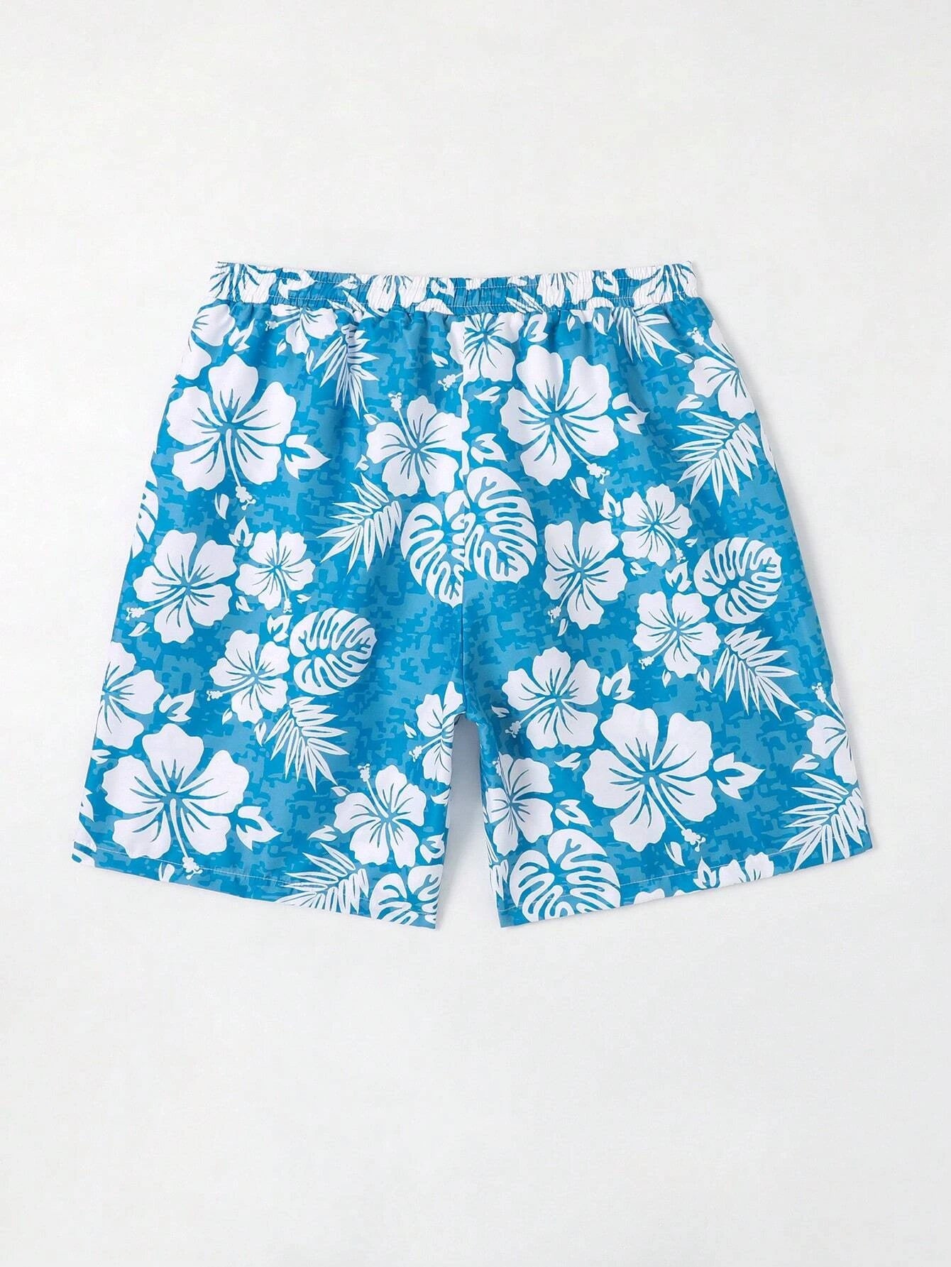 Tropical Print Swim Trunks-Waves And Trunks