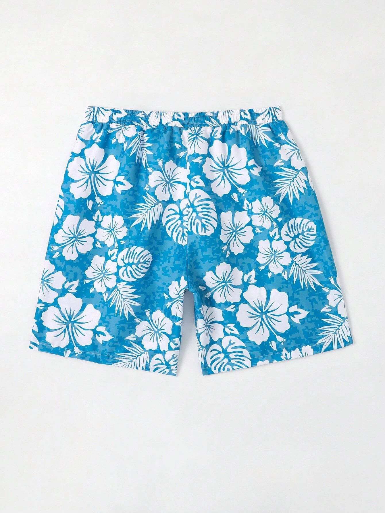 Tropical Print Swim Trunks-Waves And Trunks
