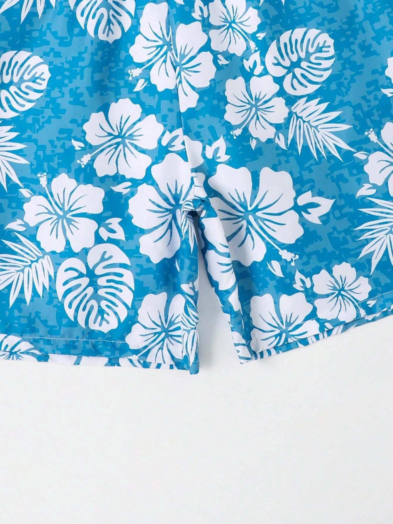 Tropical Print Swim Trunks-Waves And Trunks