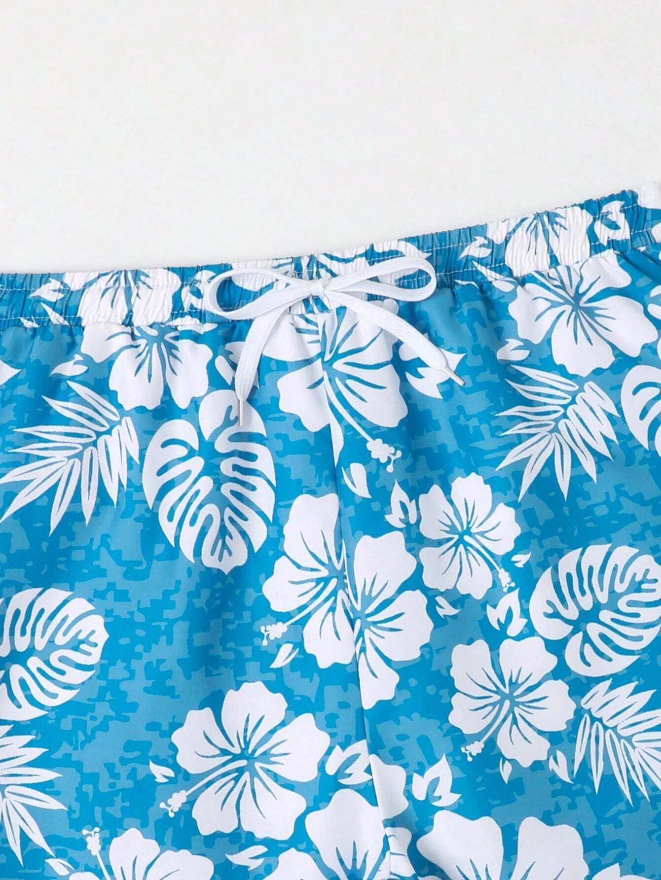 Tropical Print Swim Trunks-Waves And Trunks