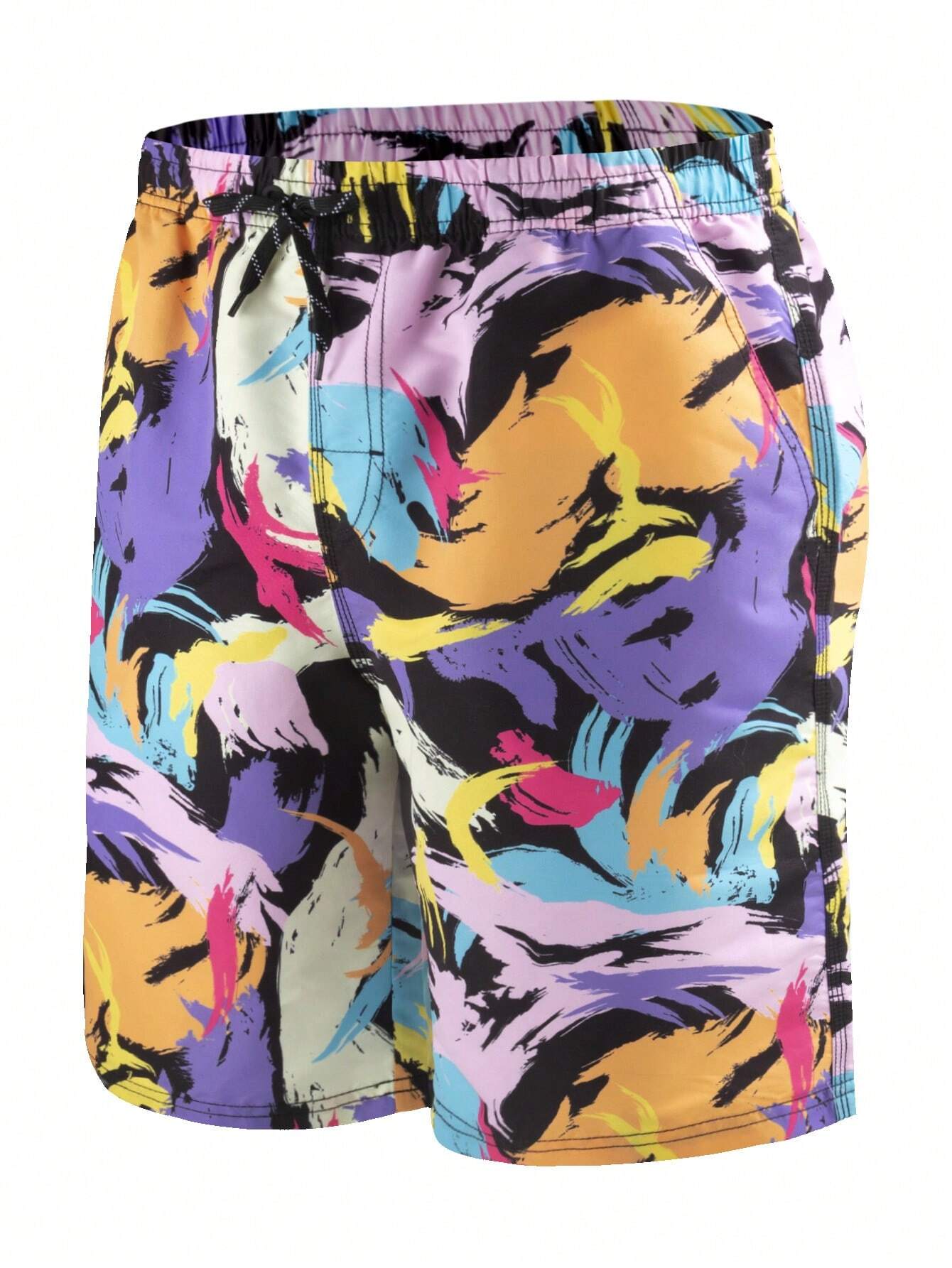 Colorful Allover Print Swim Shorts-Waves And Trunks