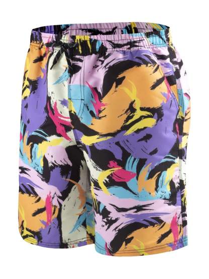 Colorful Allover Print Swim Shorts-Waves And Trunks