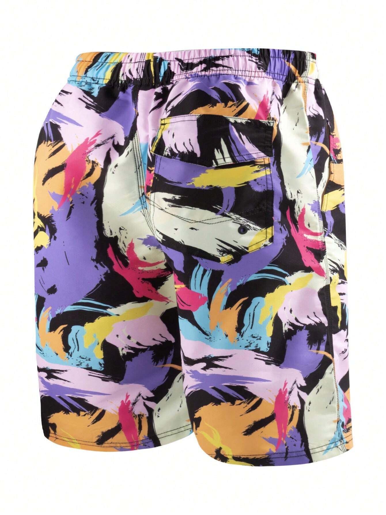 Colorful Allover Print Swim Shorts-Waves And Trunks