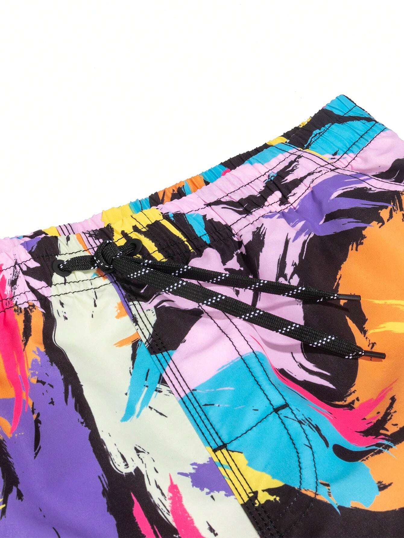 Colorful Allover Print Swim Shorts-Waves And Trunks