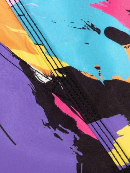 Colorful Allover Print Swim Shorts-Waves And Trunks