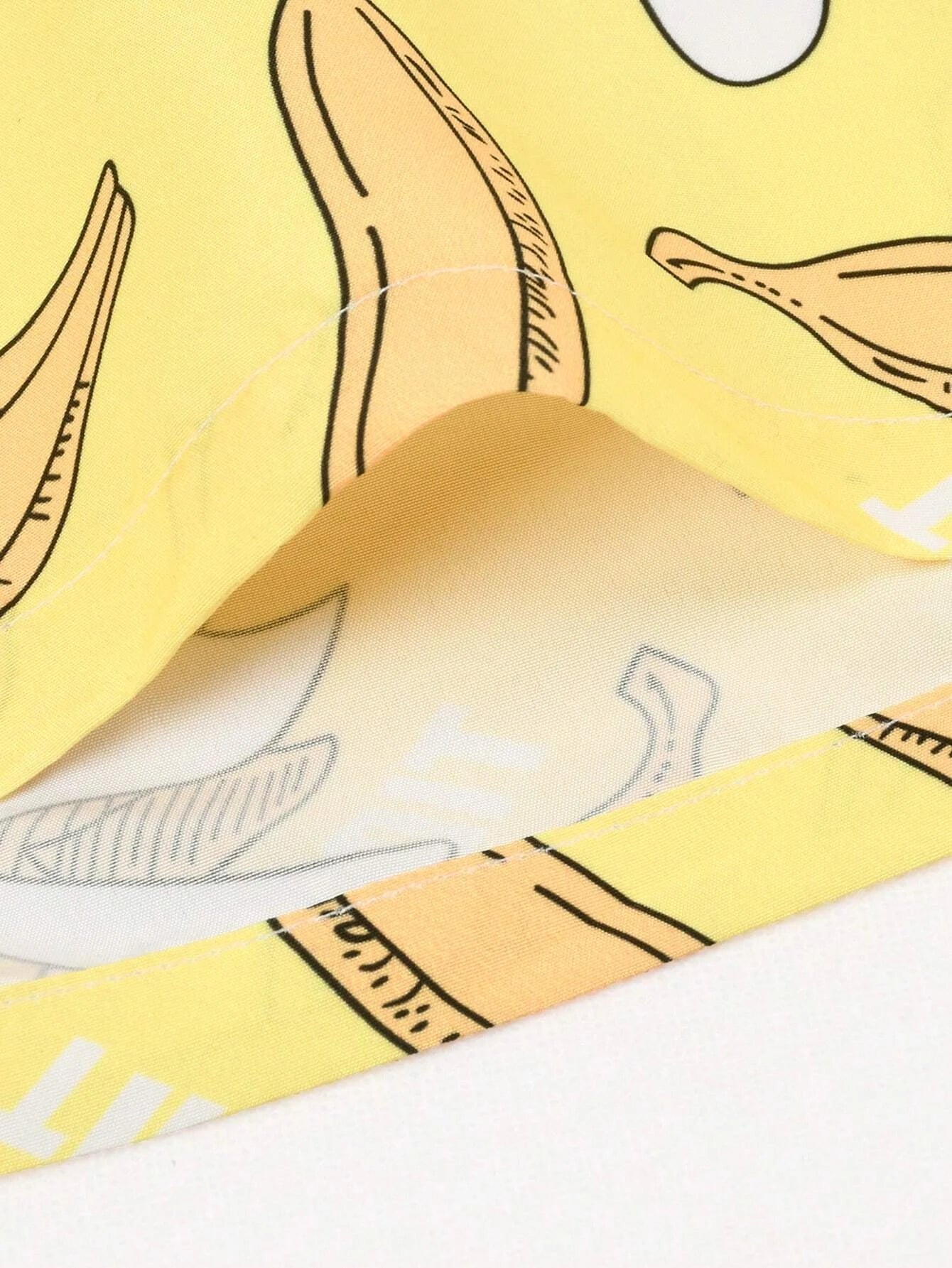 Banana Print Drawstring Waist Swim Shorts-Waves And Trunks