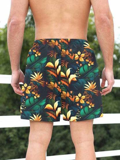 Tropical Waist Swim Trunks-Waves And Trunks