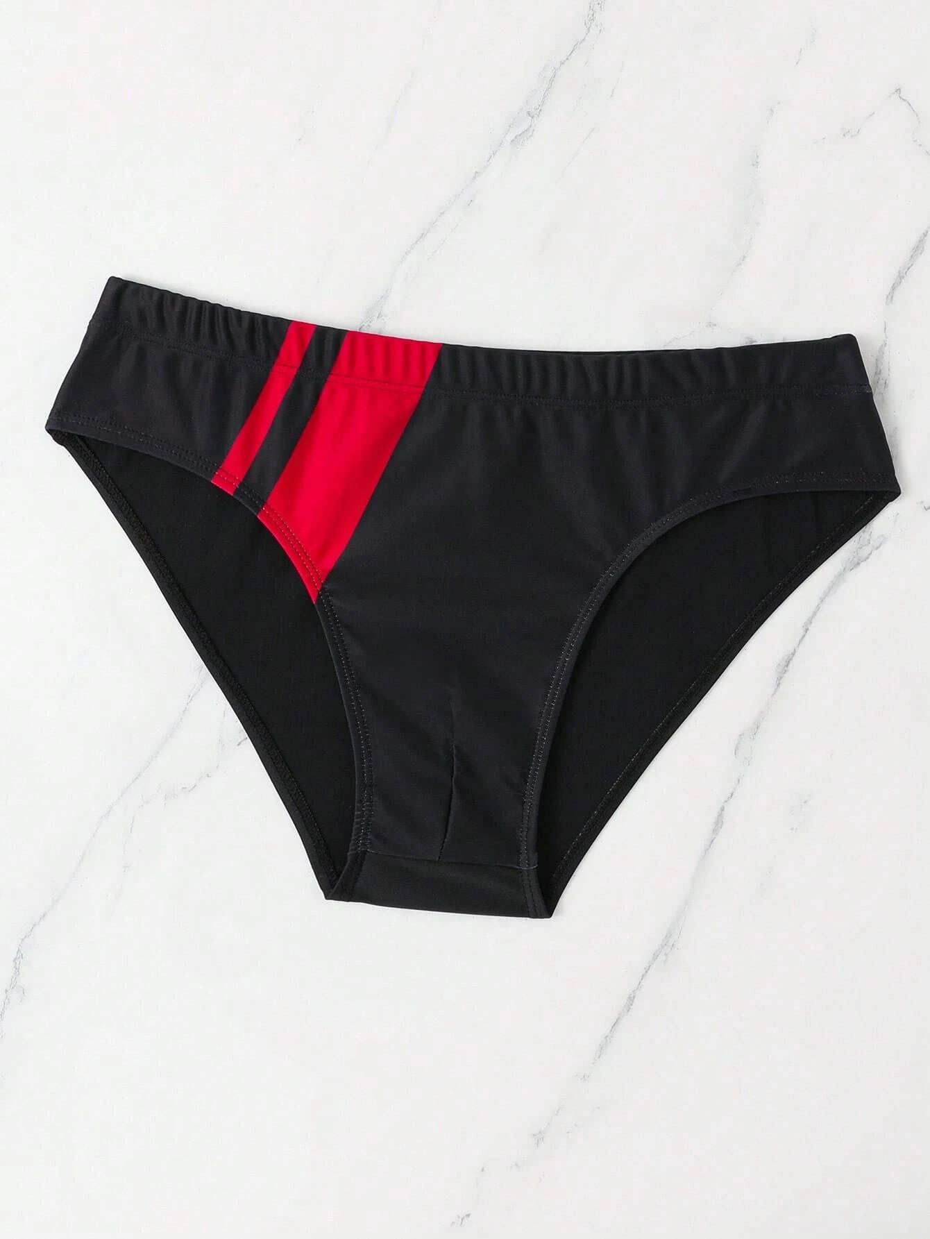 Contrast Panel Swim Brief-Waves And Trunks