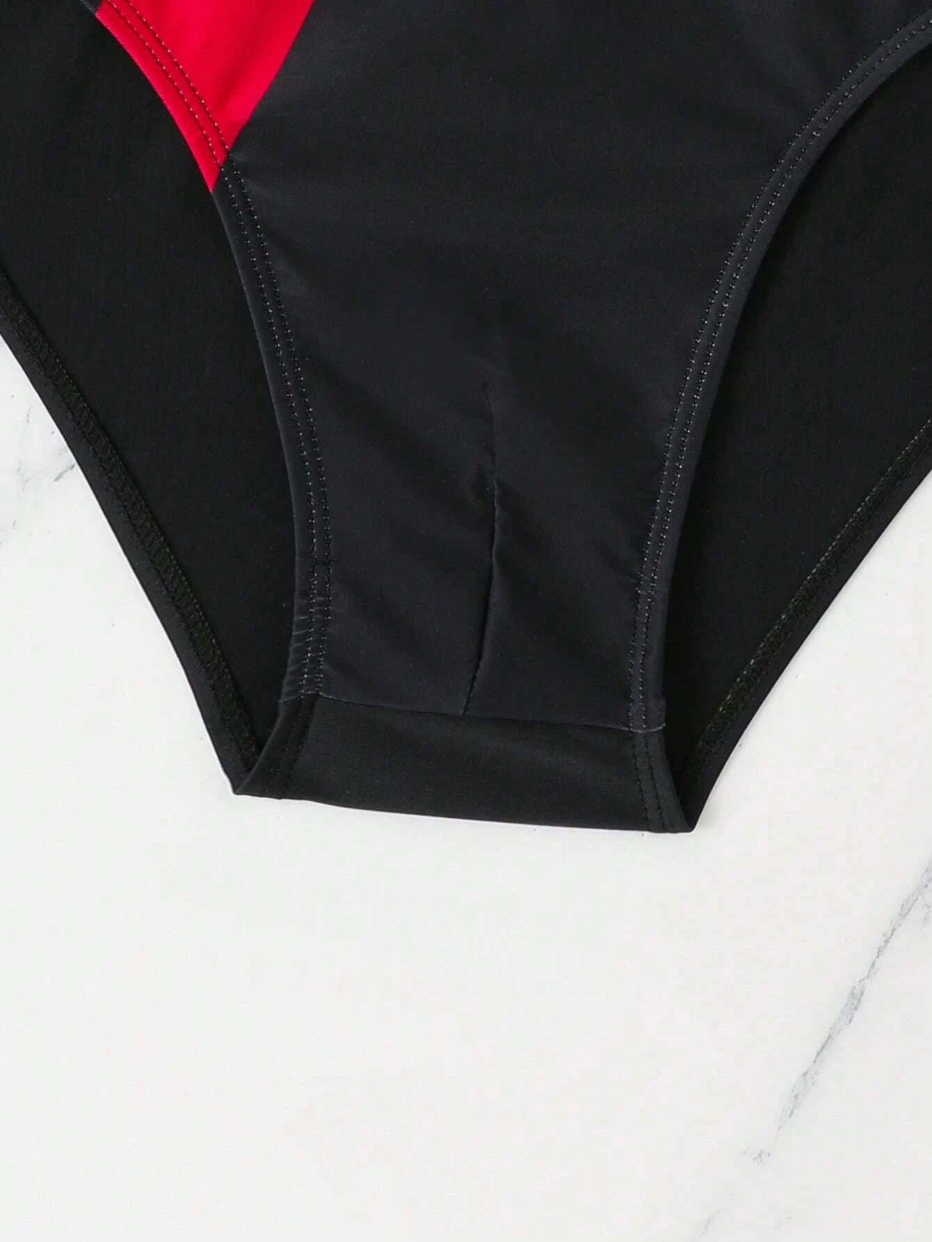 Contrast Panel Swim Brief-Waves And Trunks