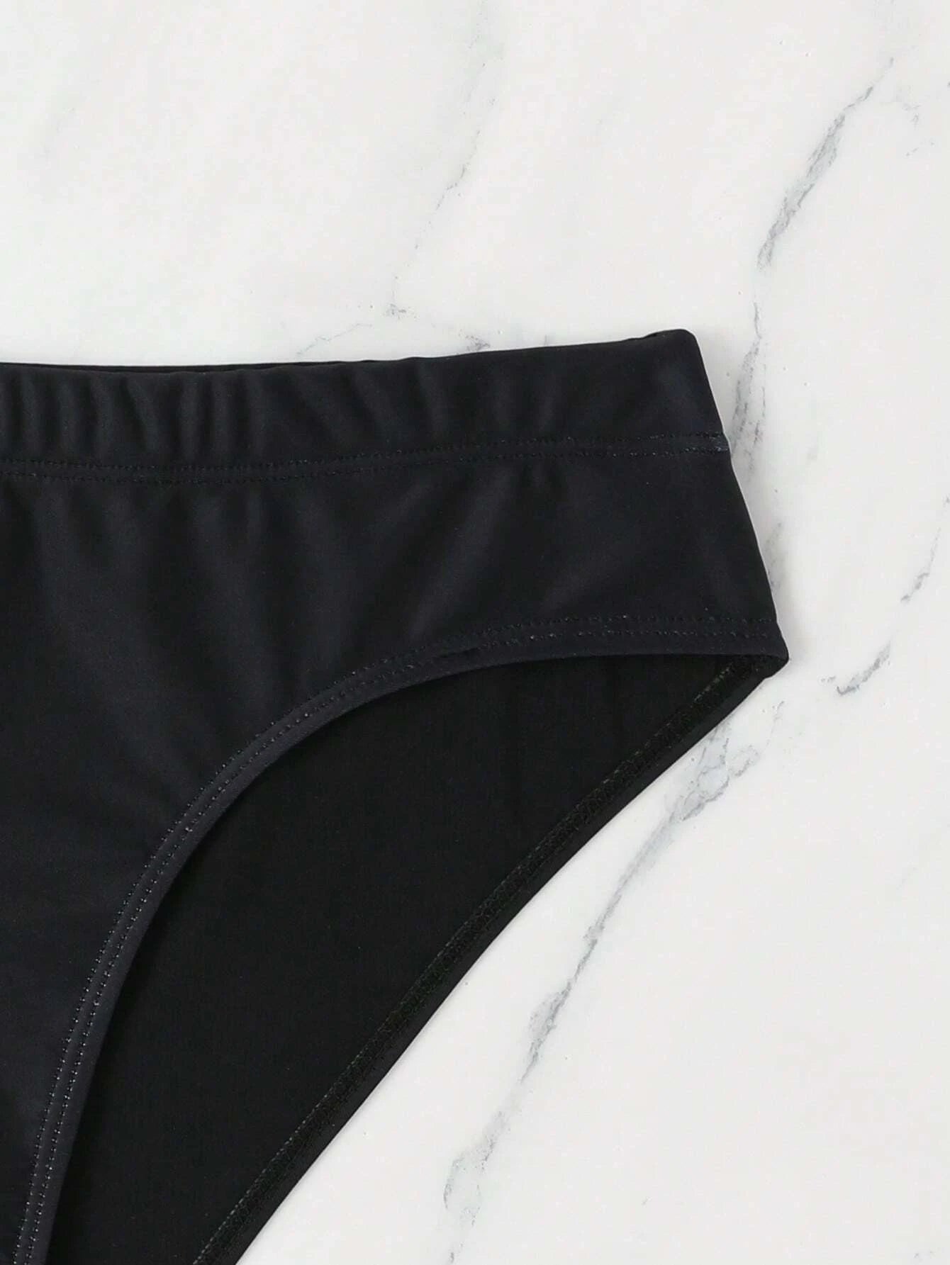 Contrast Panel Swim Brief-Waves And Trunks