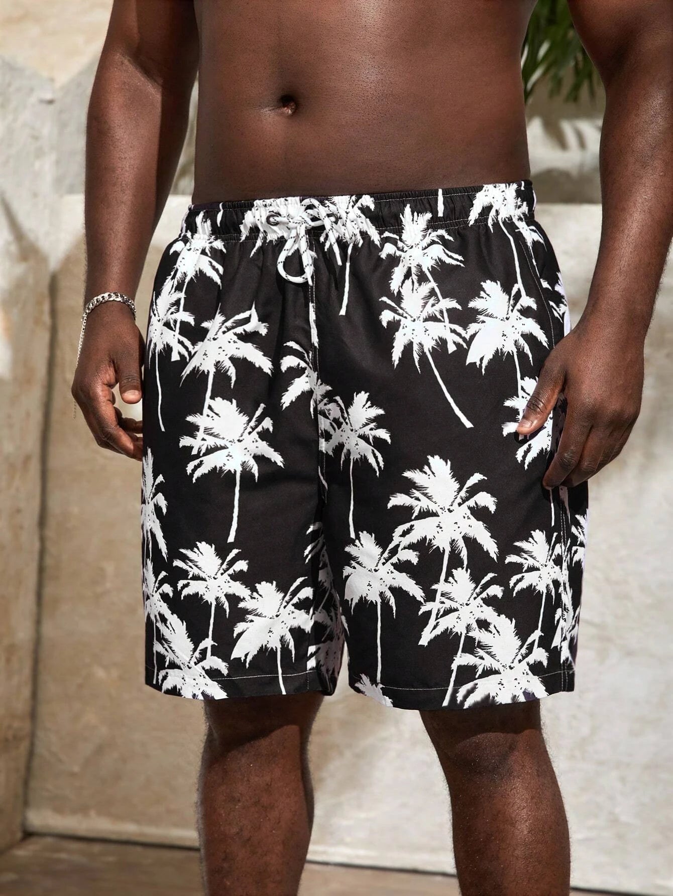 Coconut Tree Print Beach Shorts-Waves And Trunks