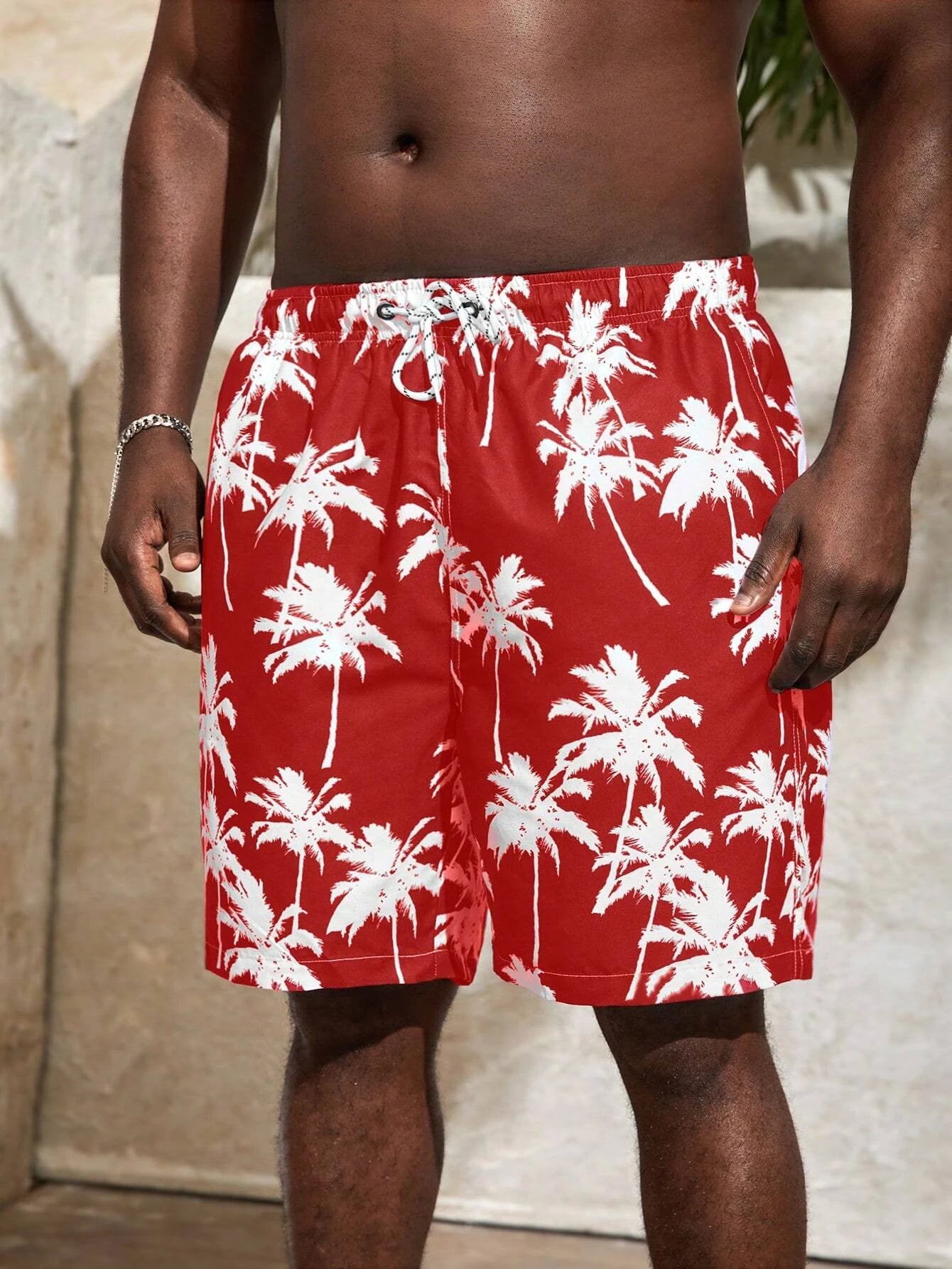 Coconut Tree Print Beach Shorts-Waves And Trunks