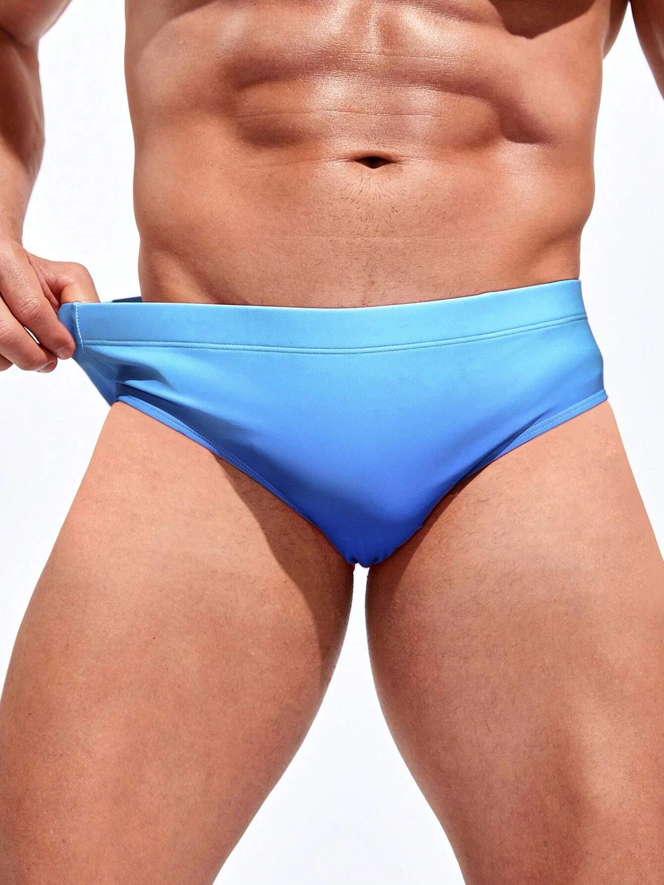 Ombre Print High Stretch Swim Brief-Waves And Trunks