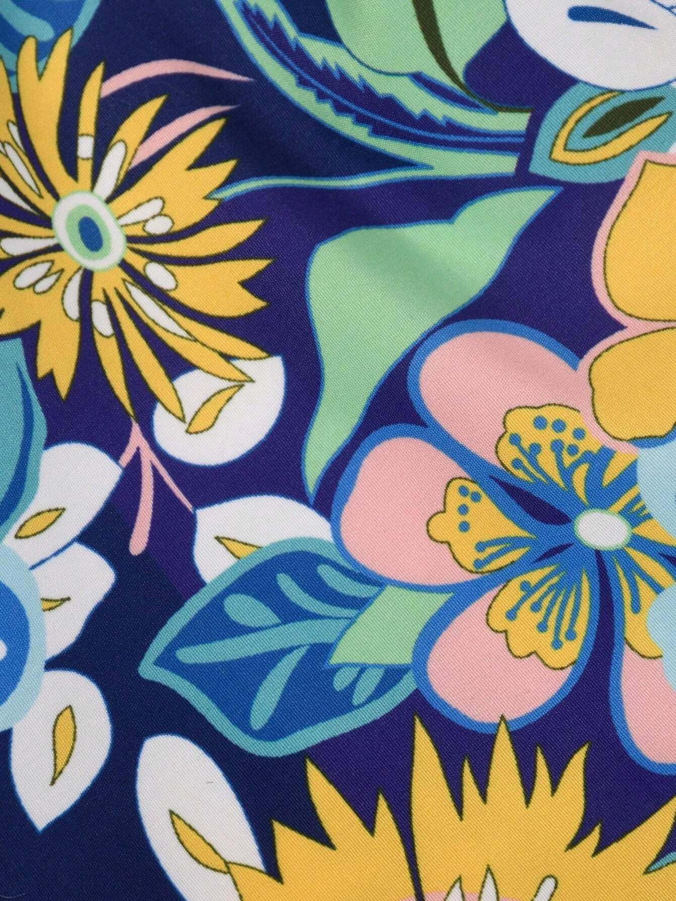 Floral Print Non Stretch Swim Trunks-Waves And Trunks