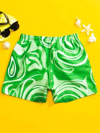 Swirl Print Beach Shorts-Waves And Trunks