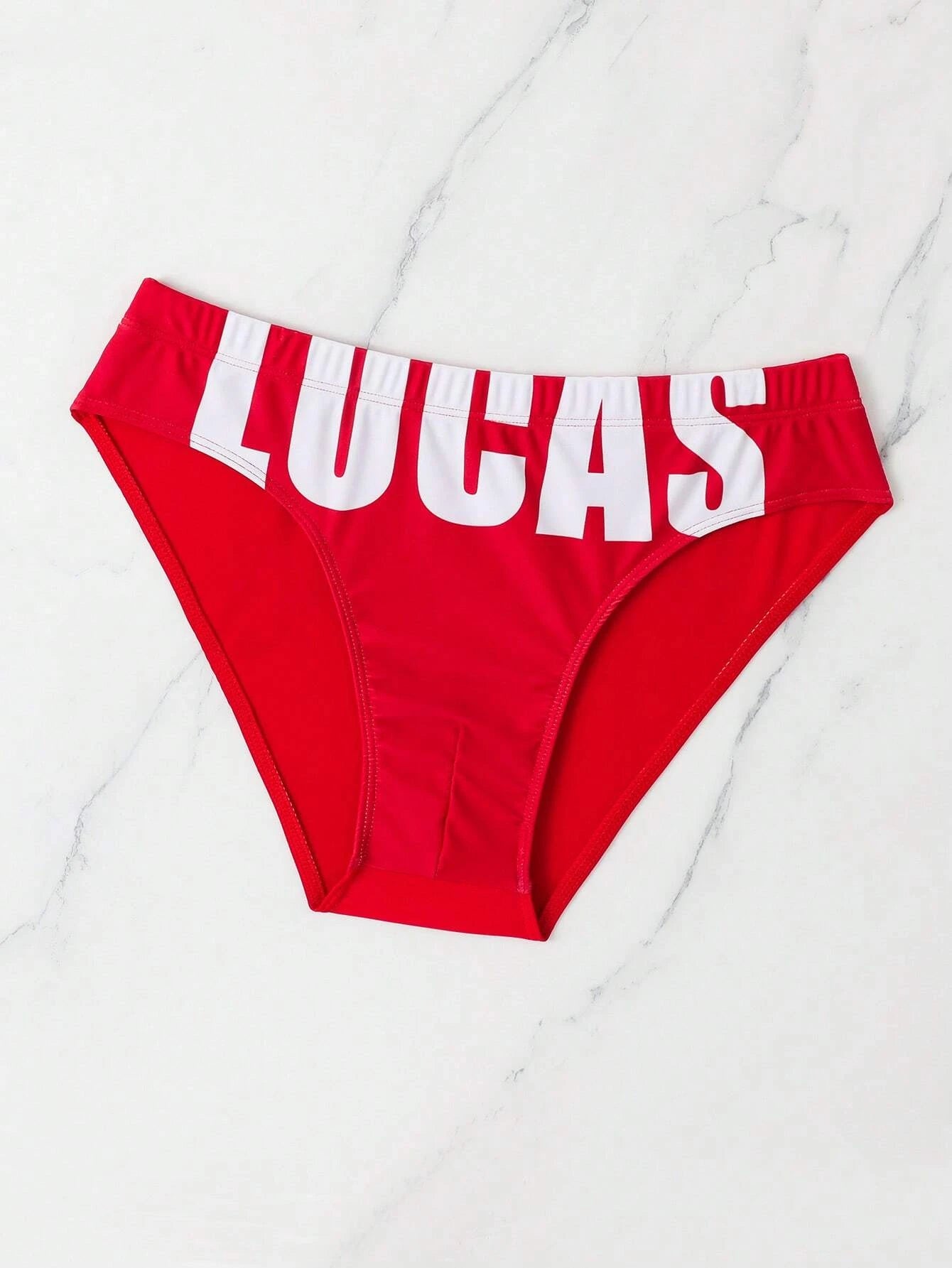 Letter Graphic Swim Brief-Waves And Trunks