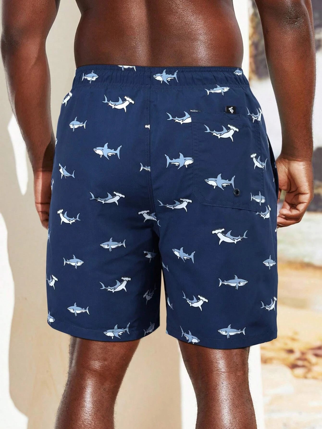 Animal Print Drawstring Shorts-Waves And Trunks