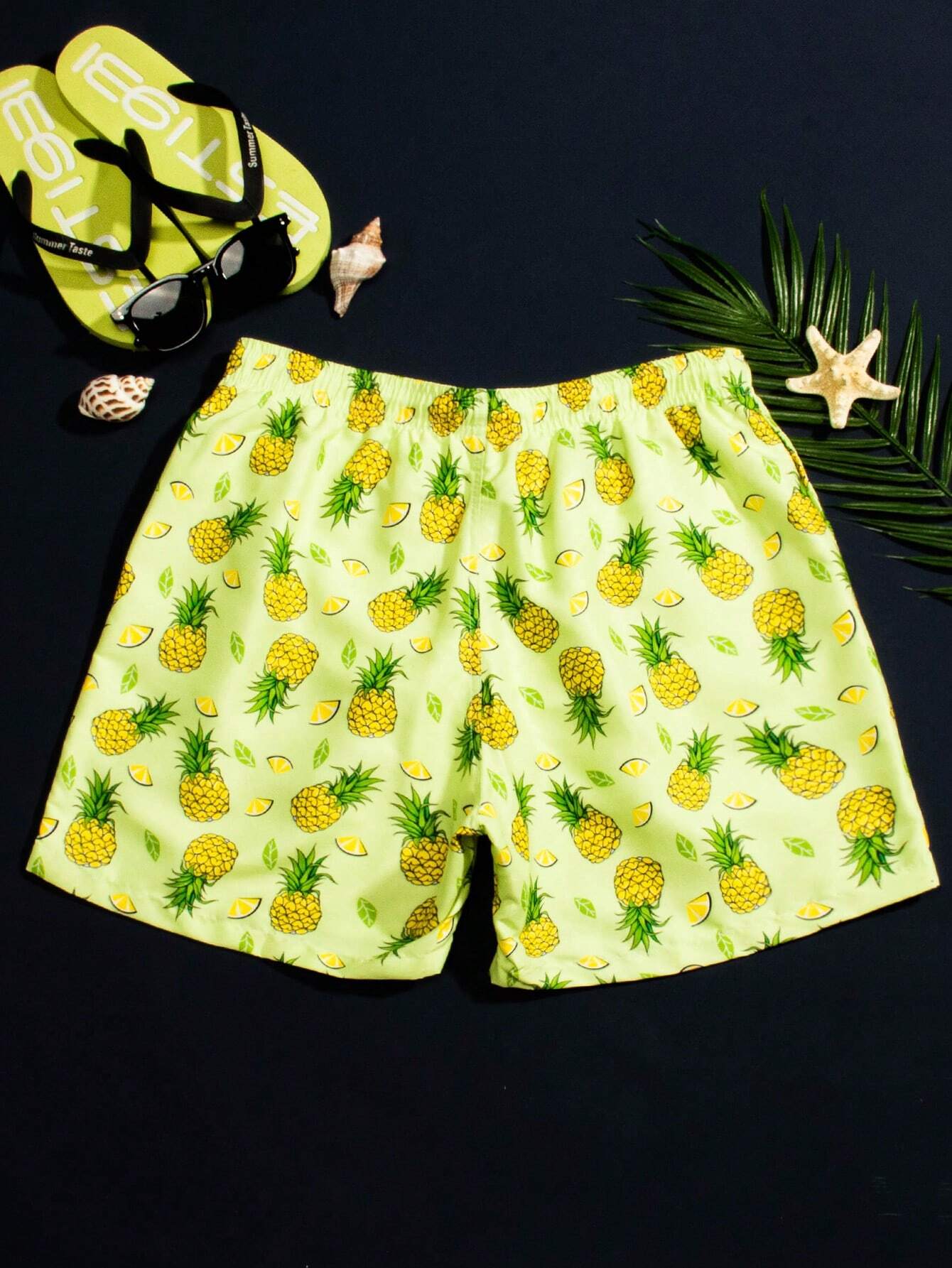 Printed Drawstring Waist Pocket Swim Trunks-Waves And Trunks