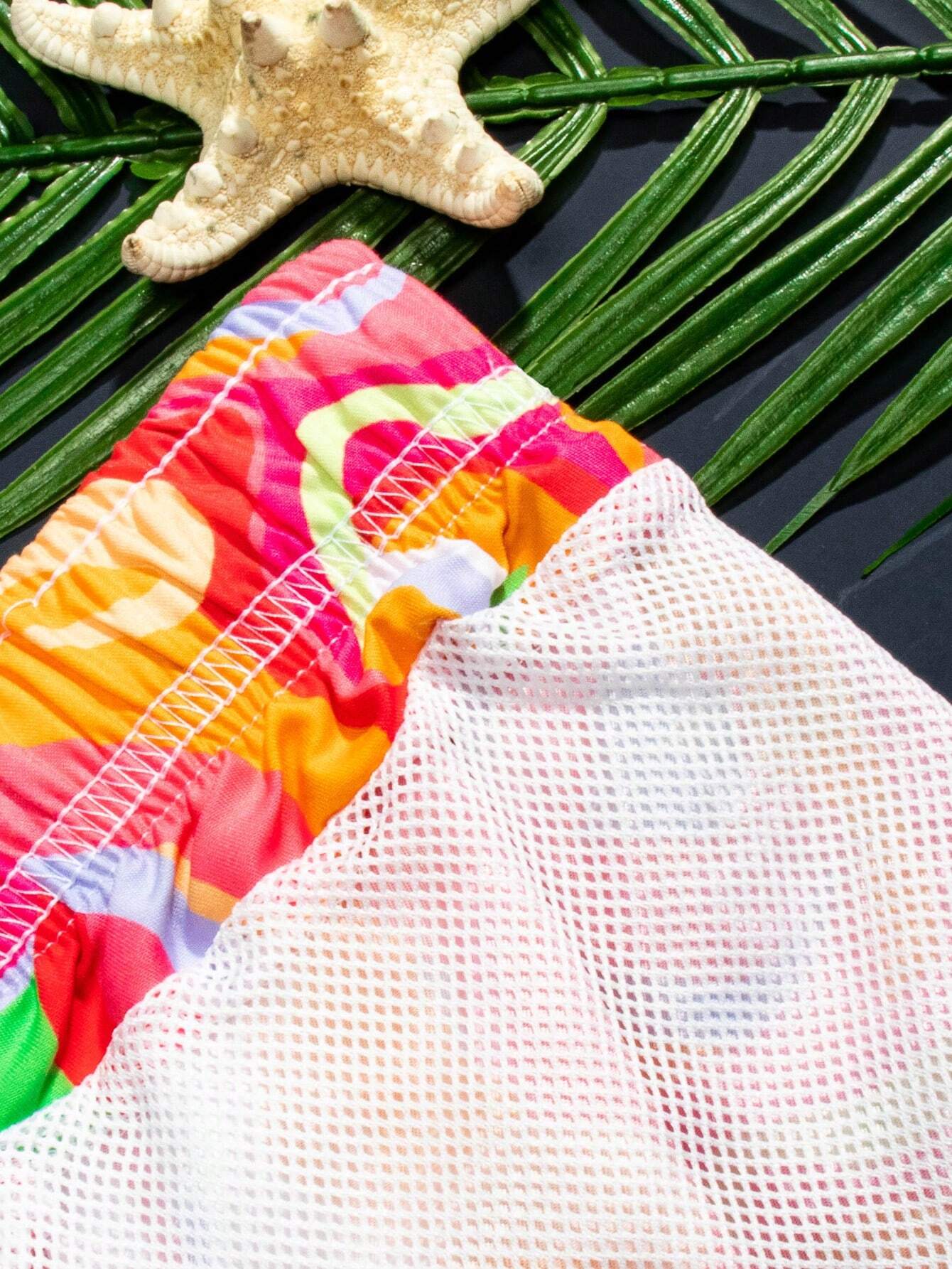 Stylish Swim Trunks With Allover Print-Waves And Trunks