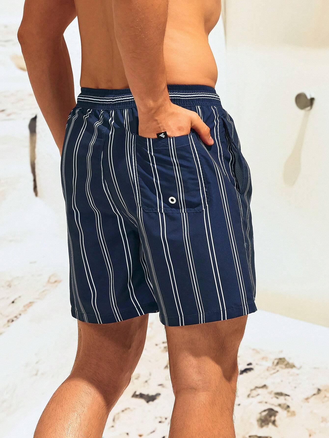 Striped Patterned Beach Shorts-Waves And Trunks