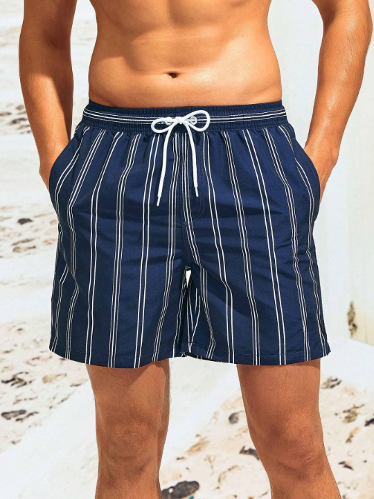 Striped Patterned Beach Shorts-Waves And Trunks