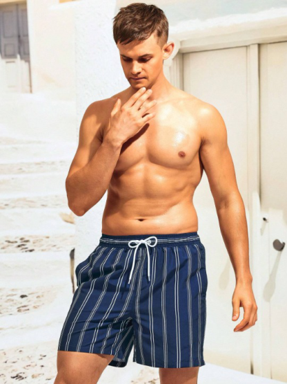 Striped Patterned Beach Shorts-Waves And Trunks