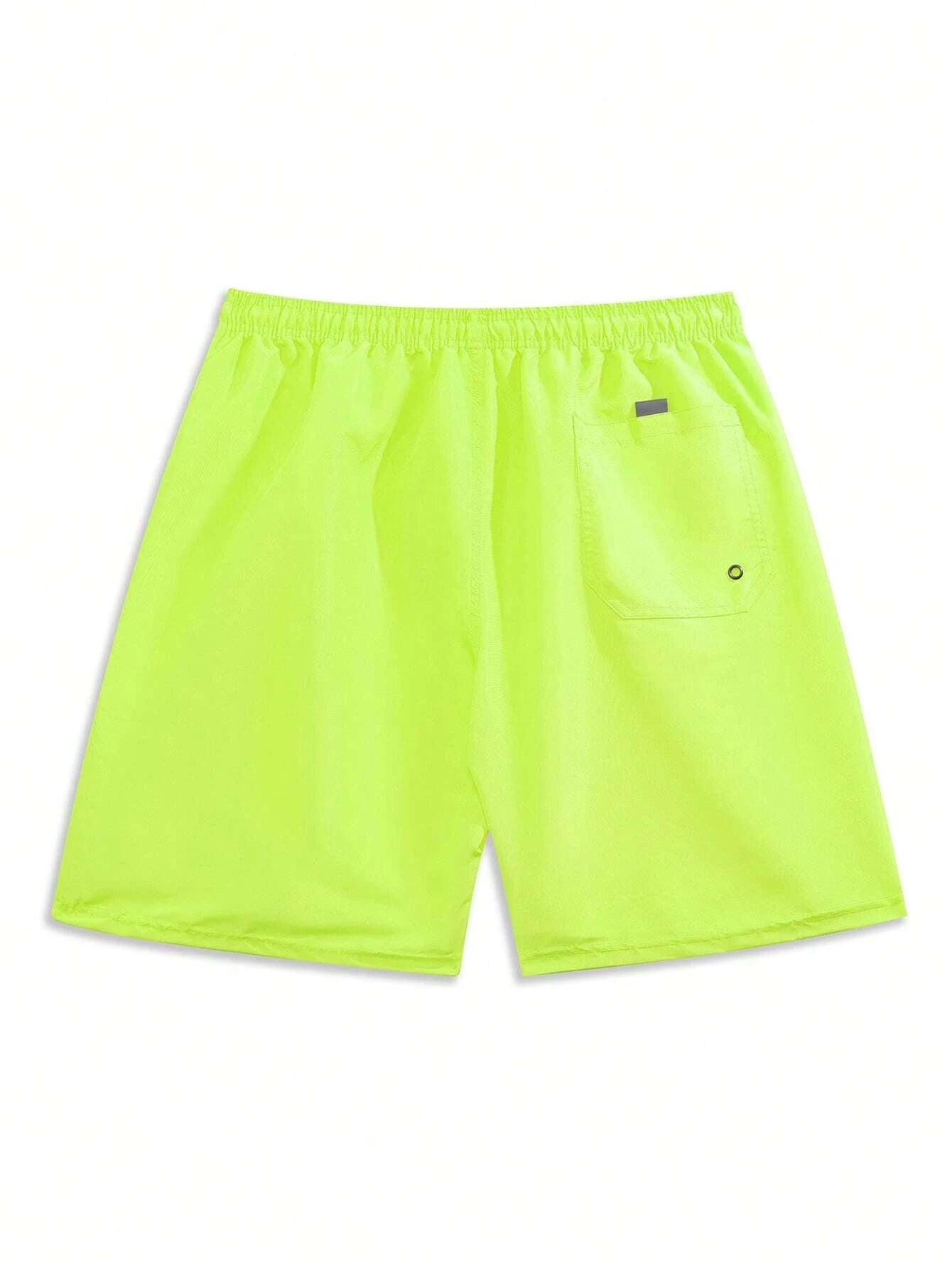 Plain Solid Drawstring Swim Trunks-Waves And Trunks