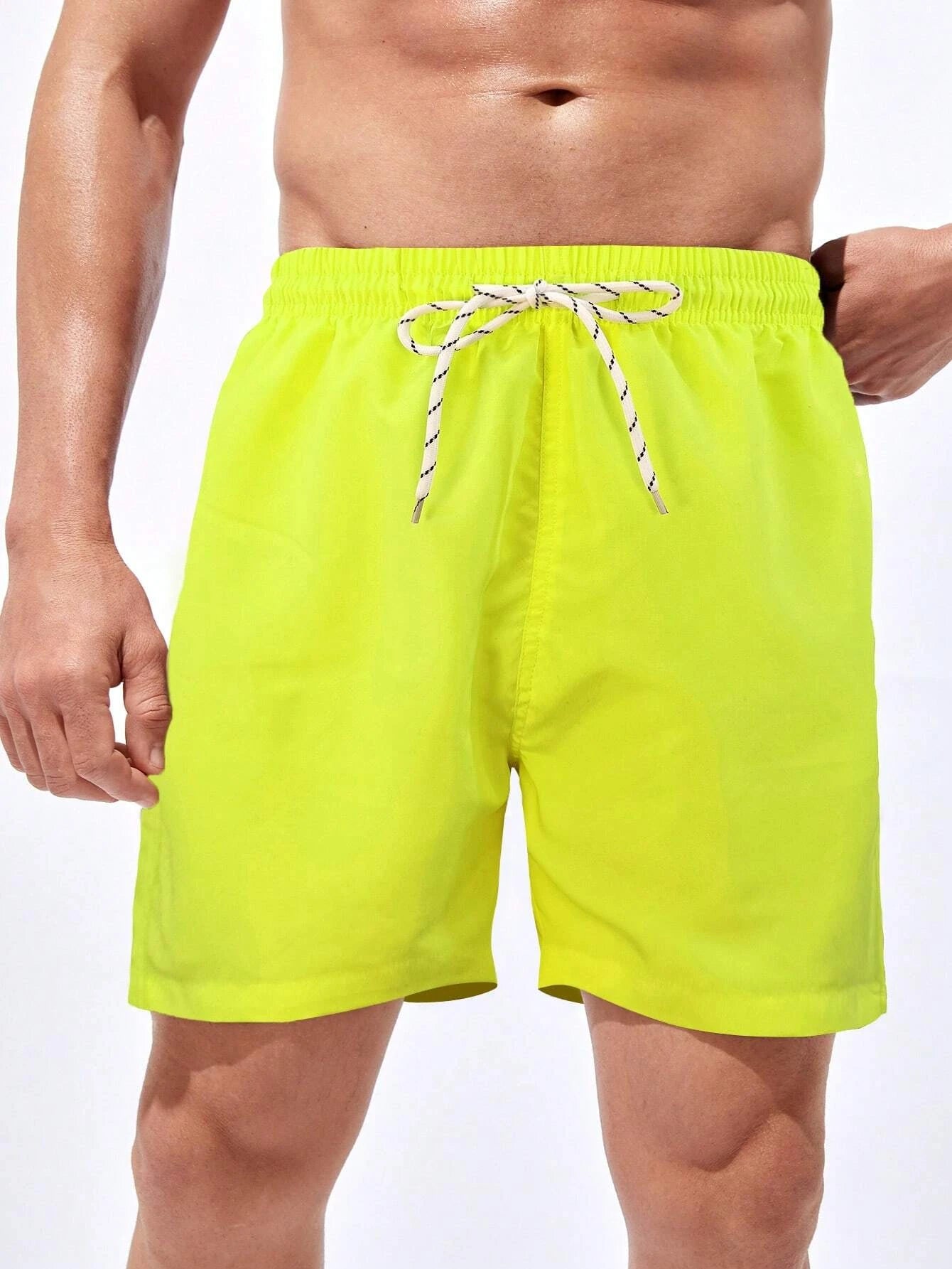 Plain Classic Drawstring Pocket Shorts-Waves And Trunks