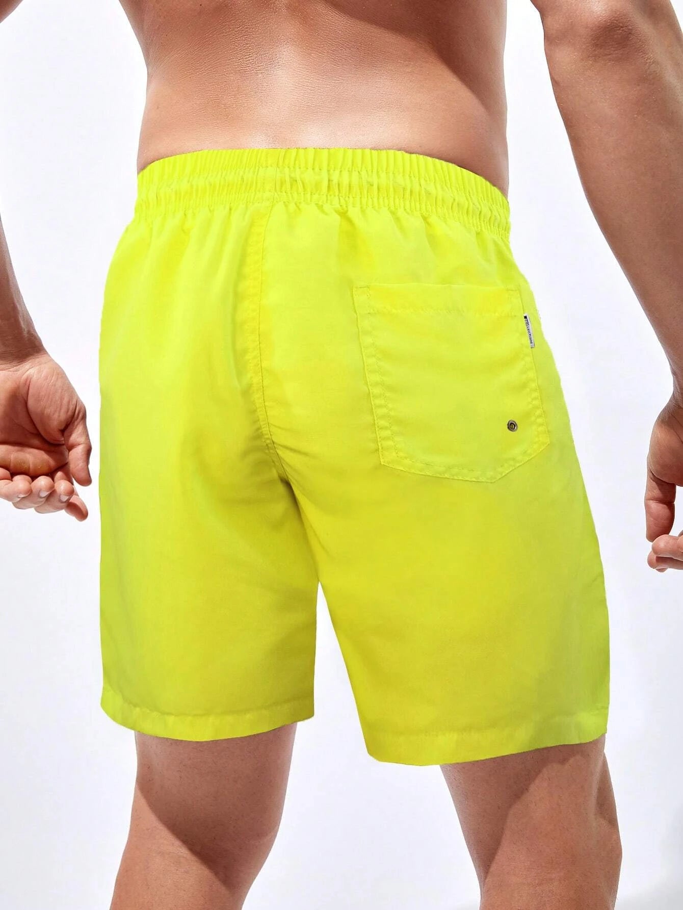 Plain Classic Drawstring Pocket Shorts-Waves And Trunks