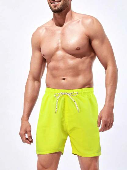 Plain Classic Drawstring Pocket Shorts-Waves And Trunks