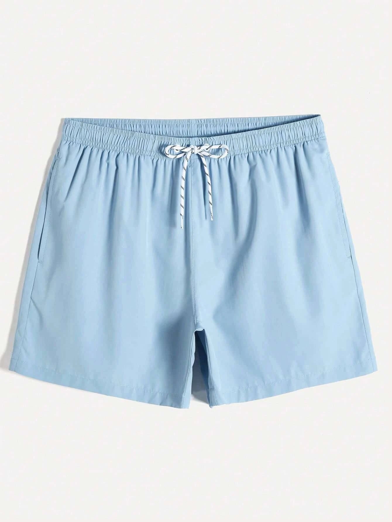 Drawstring Waist Non Stretch Swim Trunks-Waves And Trunks