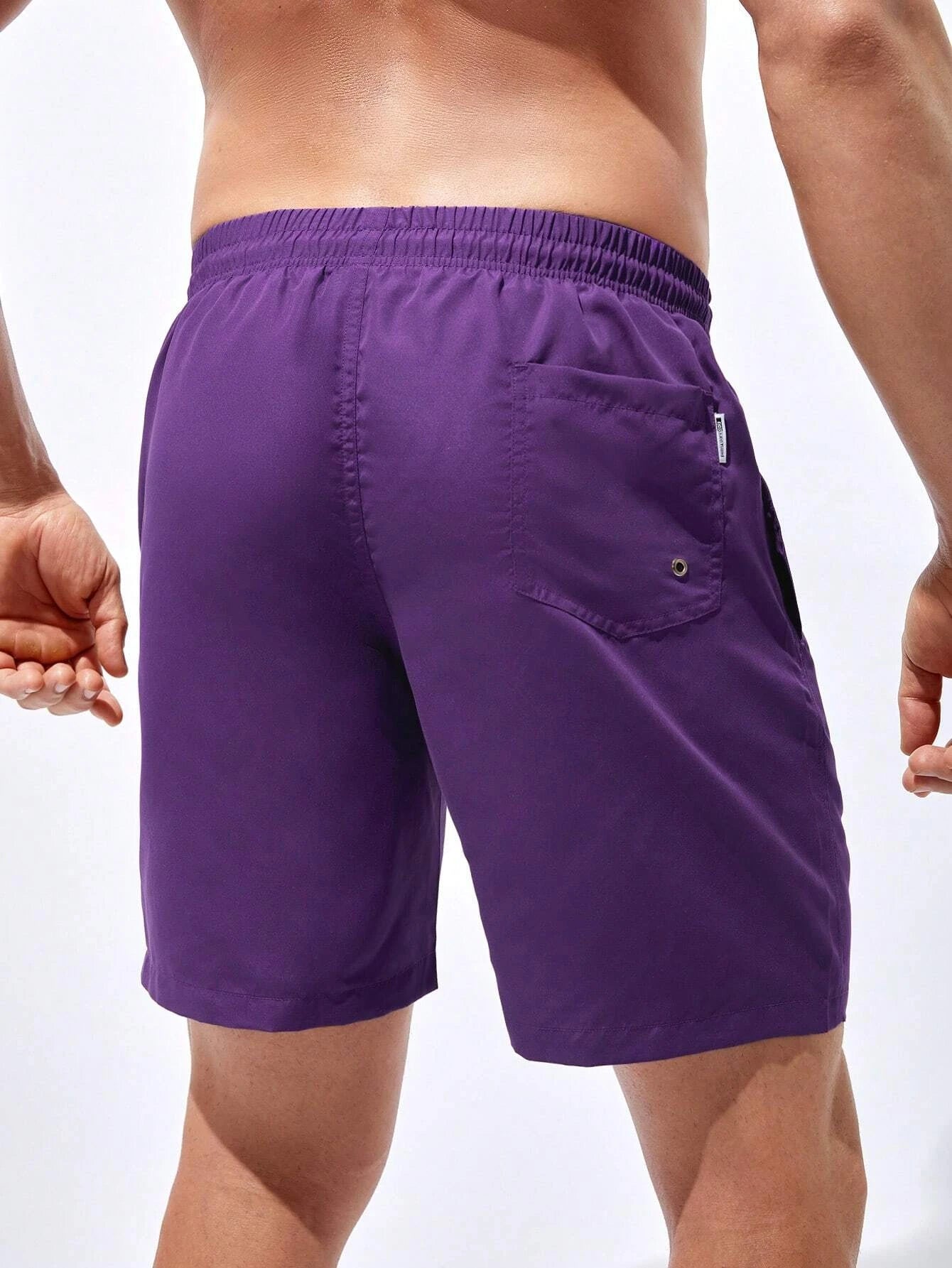 Plain Classic Drawstring Pocket Shorts-Waves And Trunks