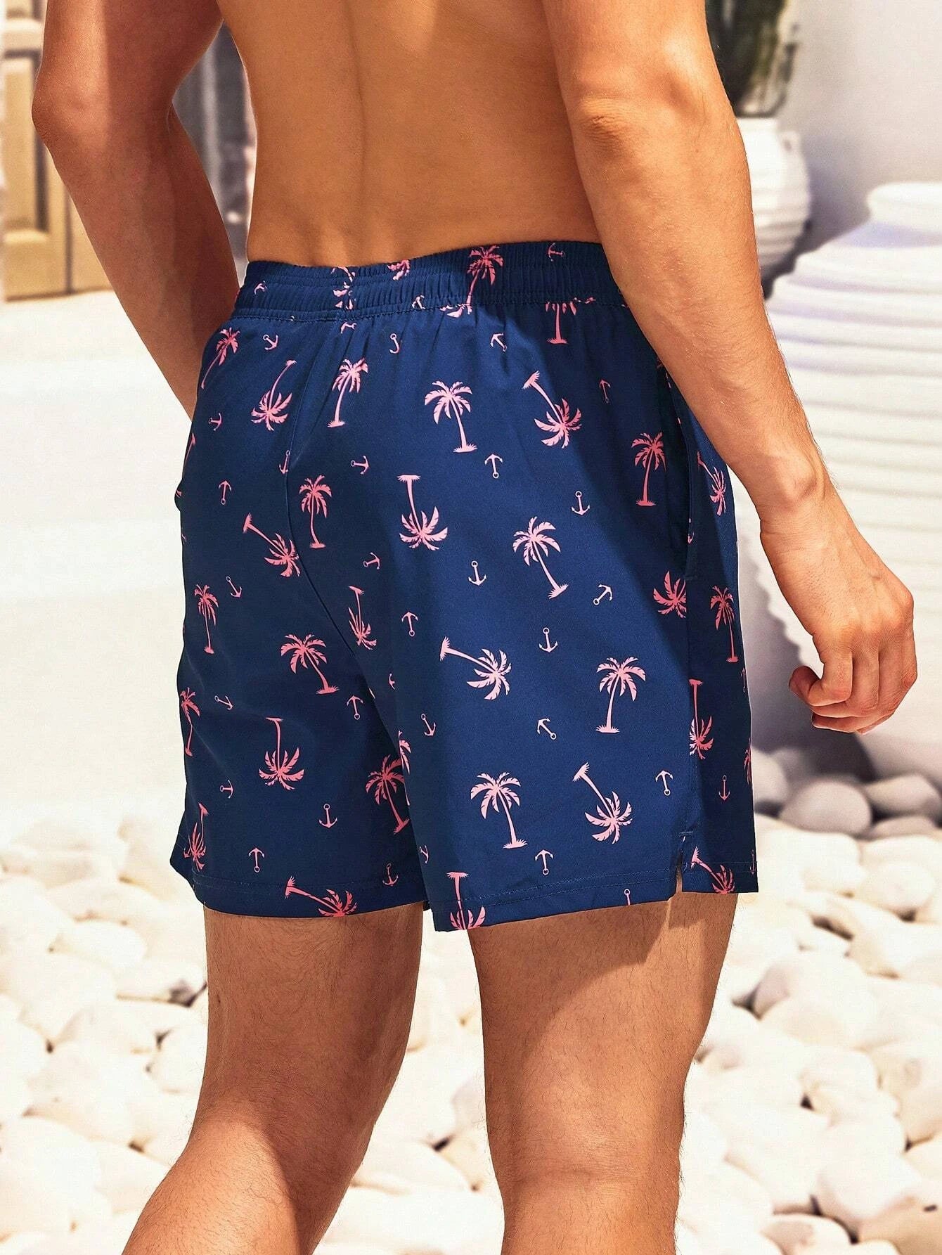 Coconut Tree Print 2 In 1 Shorts-Waves And Trunks