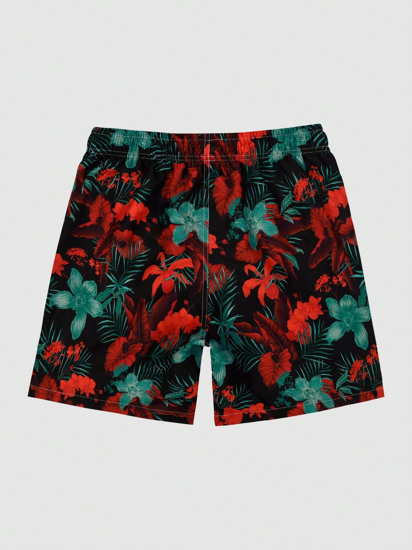 Drawstring All Over Print Tropical Trunks-Waves And Trunks