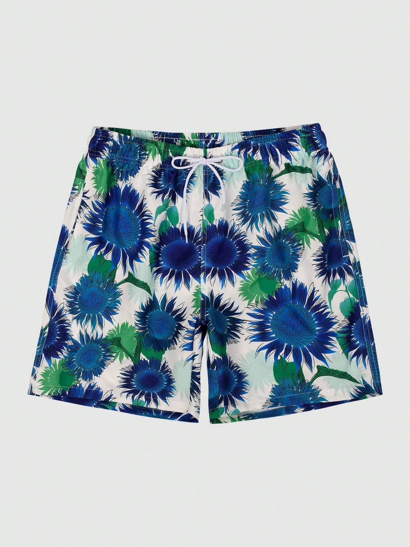 Sunflower Print Swim Trunks-Waves And Trunks