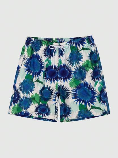 Sunflower Print Swim Trunks-Waves And Trunks