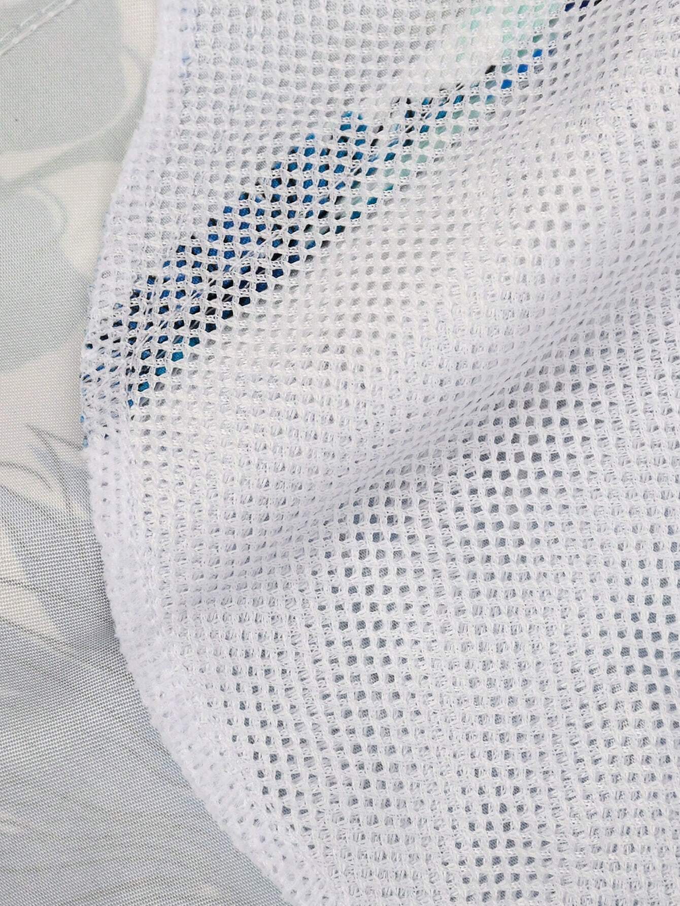 Sunflower Print Drawstring Swim Trunks-Waves And Trunks