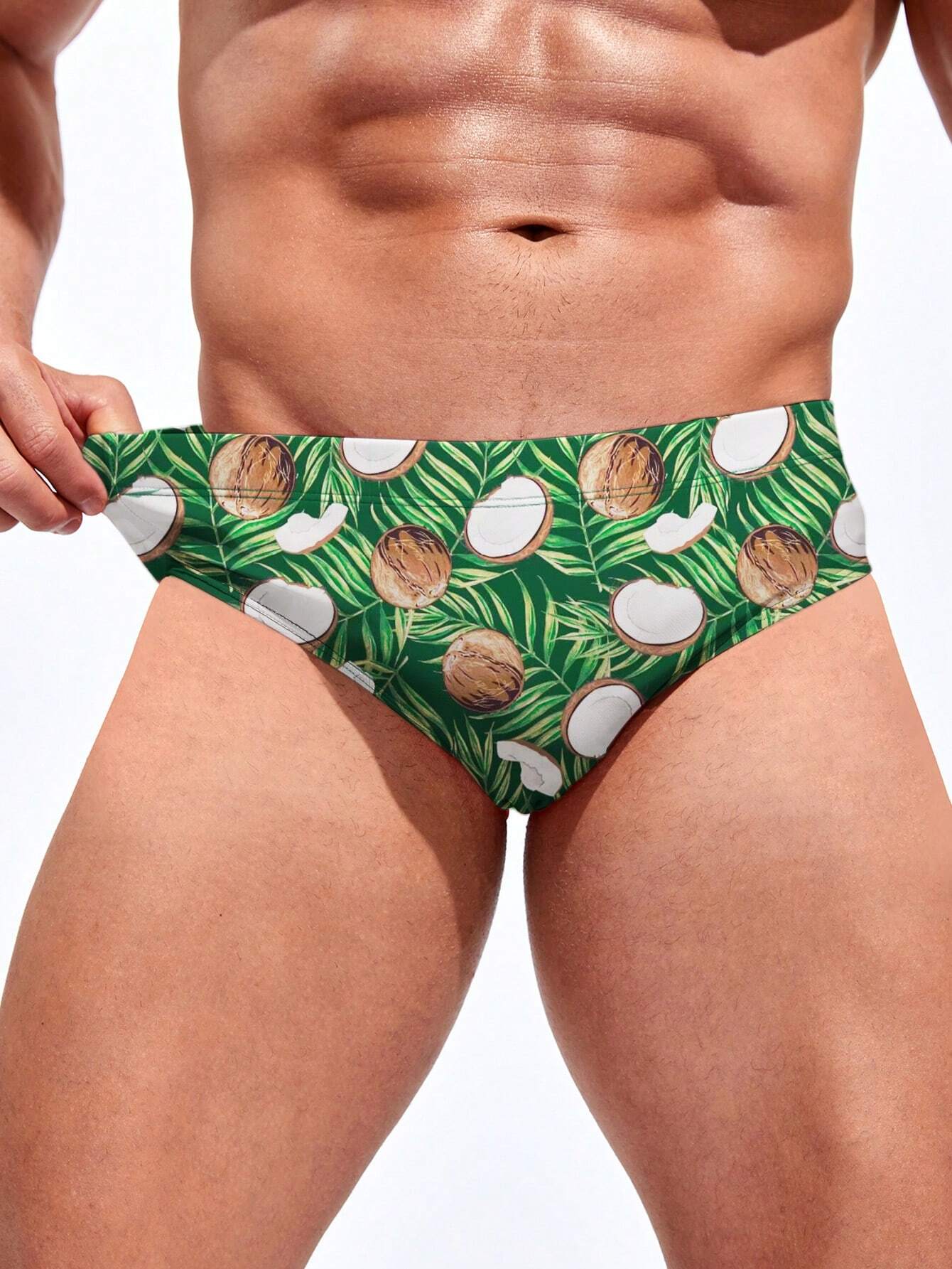 Coconut Print Swim Brief-Waves And Trunks