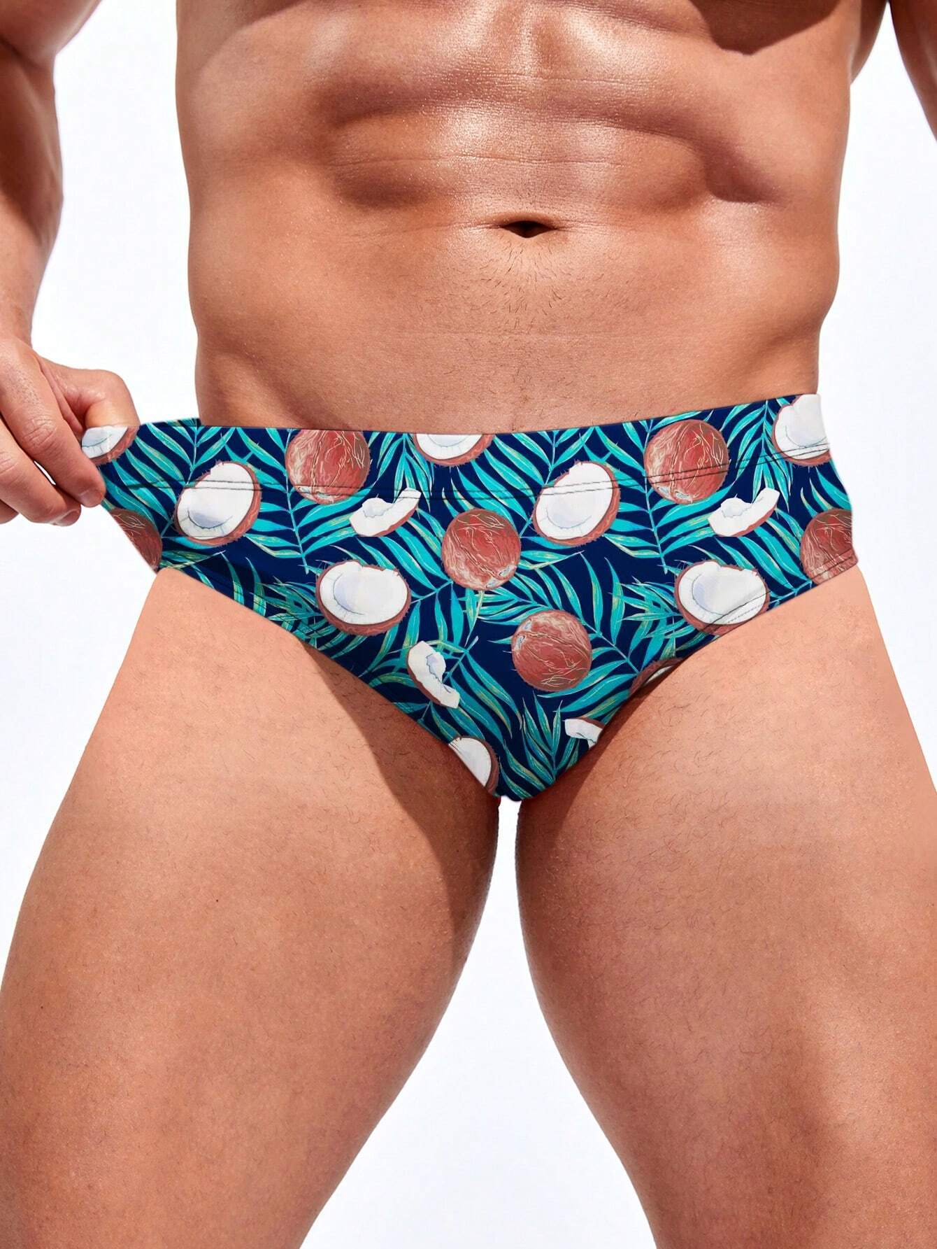 Coconut Print Swim Brief-Waves And Trunks
