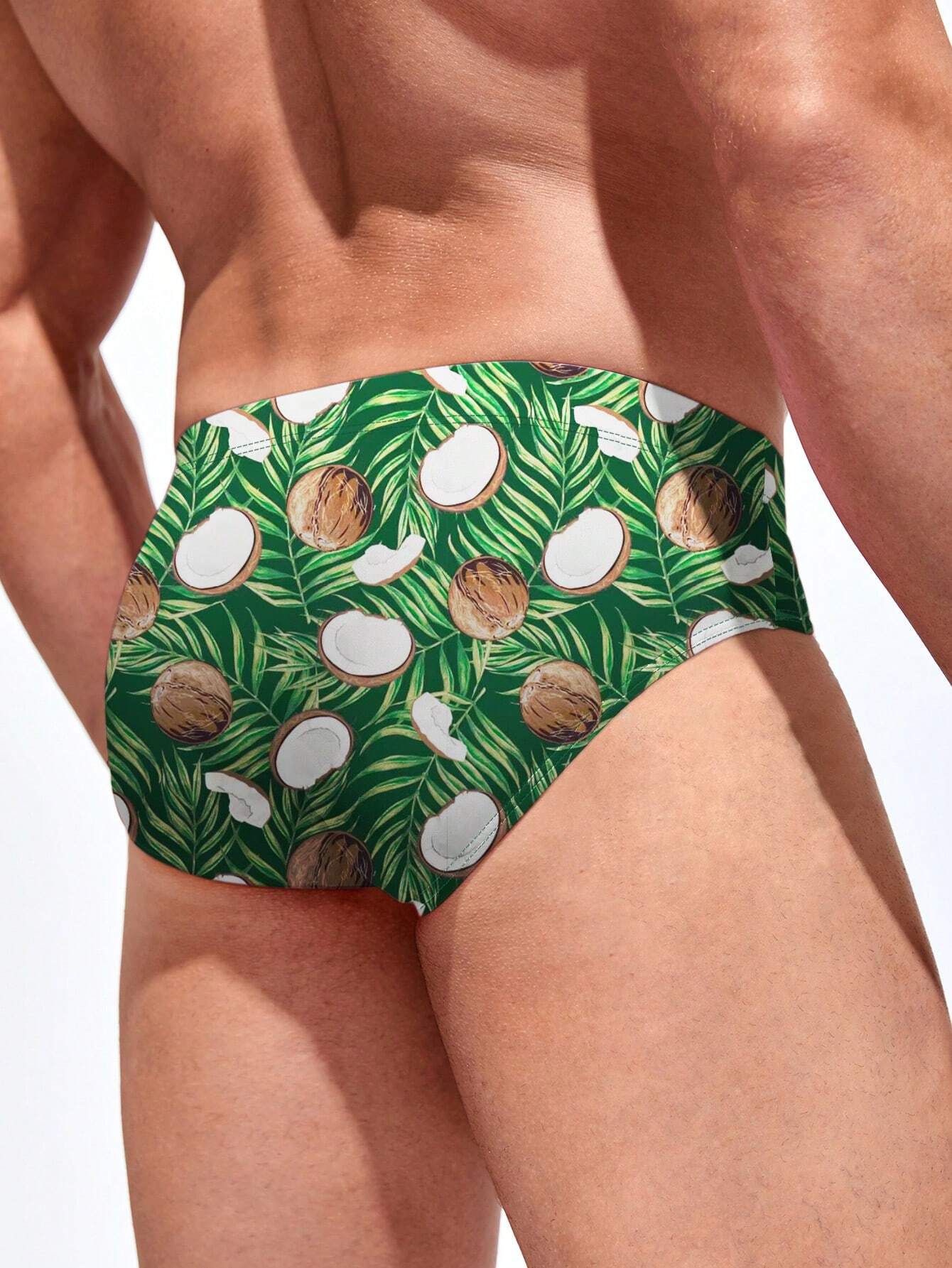 Coconut Print Swim Brief-Waves And Trunks