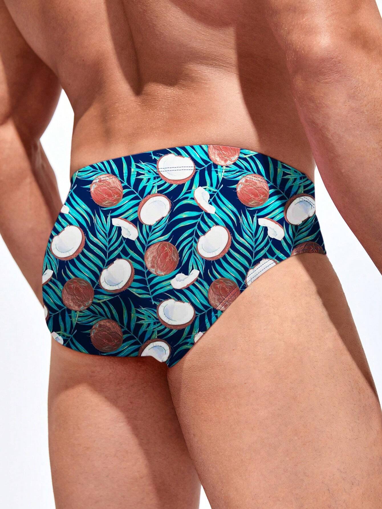 Coconut Print Swim Brief-Waves And Trunks