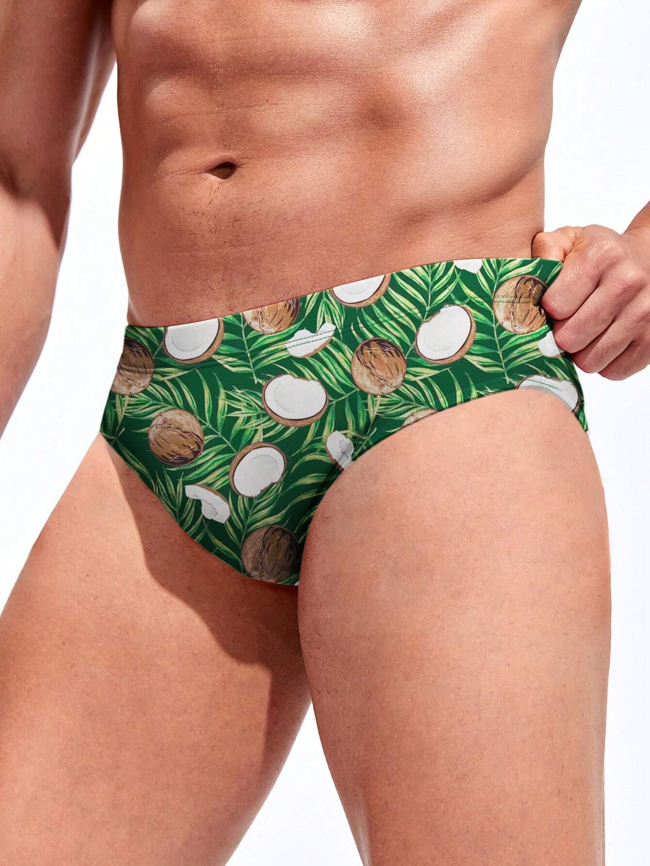 Coconut Print Swim Brief-Waves And Trunks