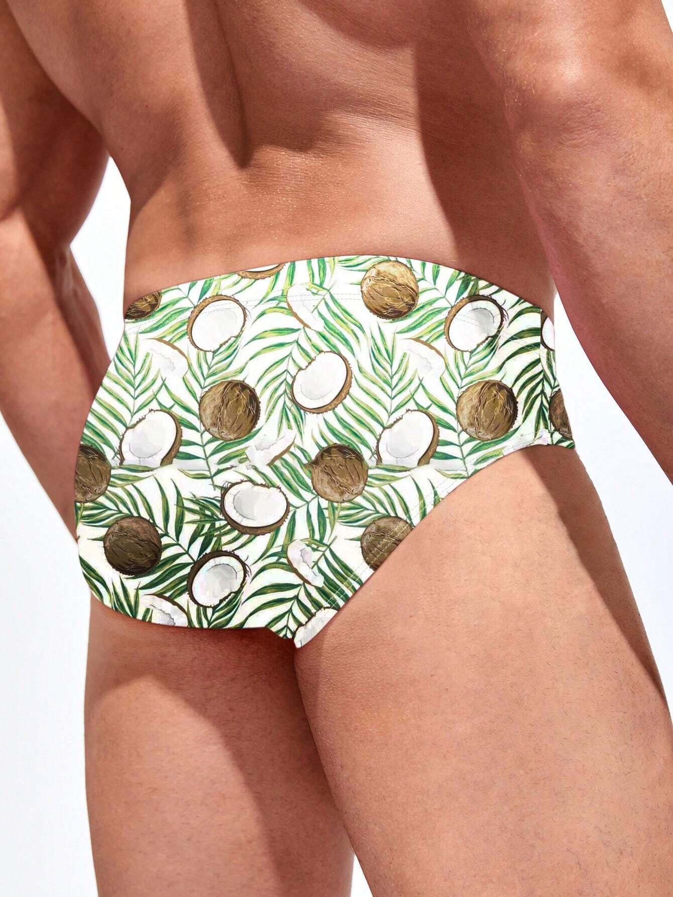 Coconut Print Swim Brief-Waves And Trunks