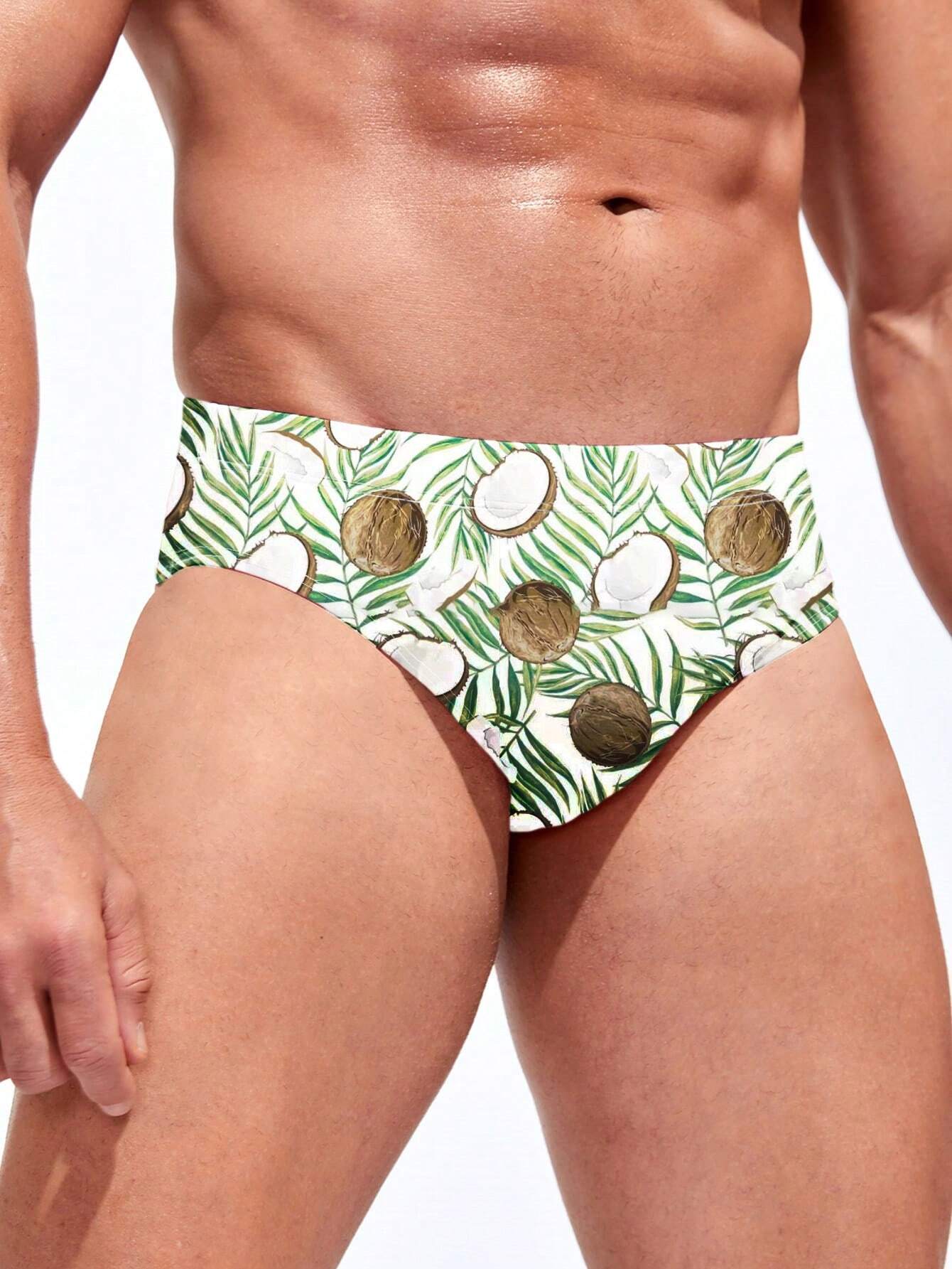 Coconut Print Swim Brief-Waves And Trunks