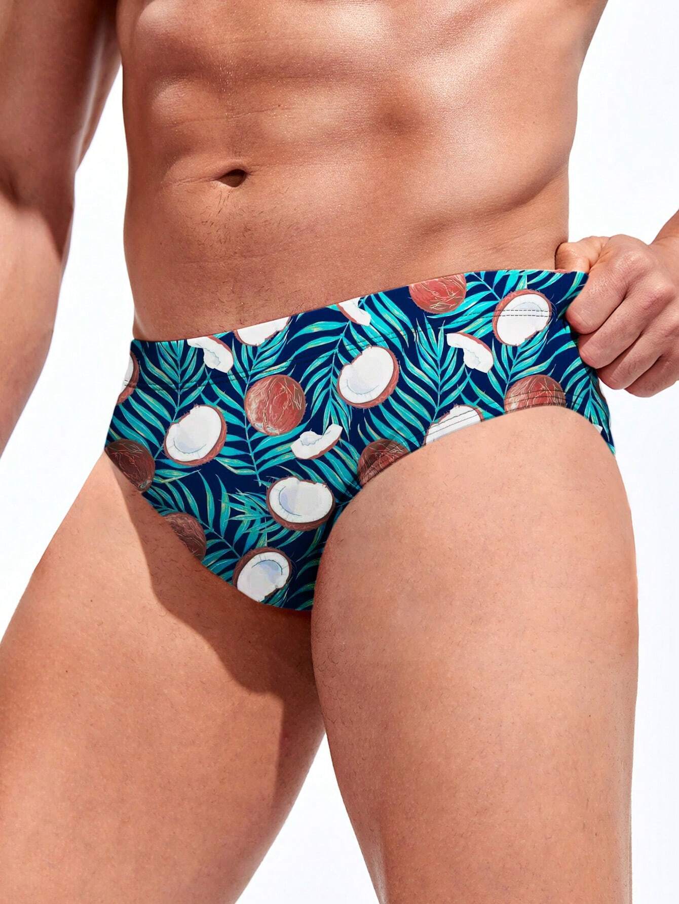Coconut Print Swim Brief-Waves And Trunks