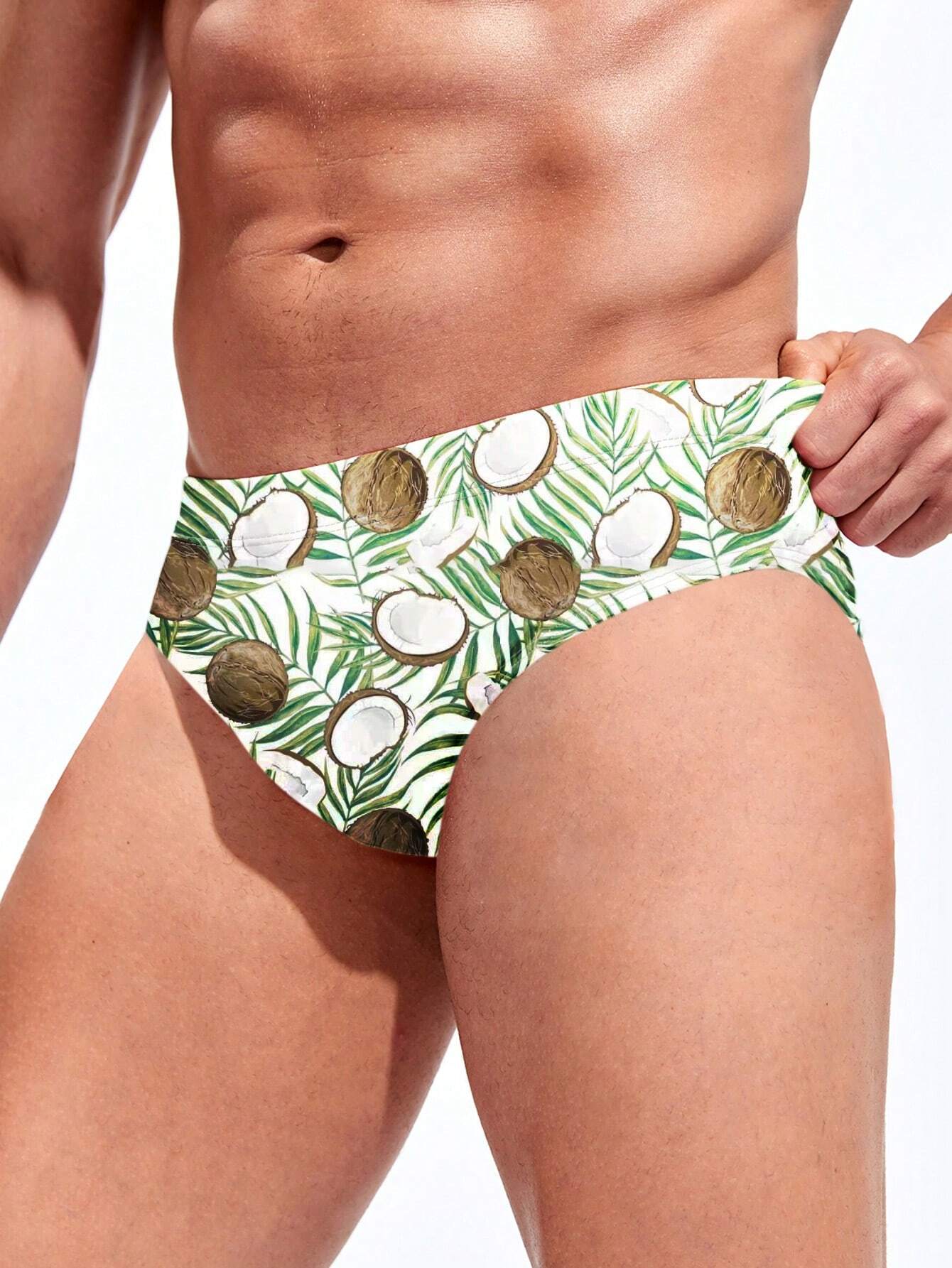 Coconut Print Swim Brief-Waves And Trunks