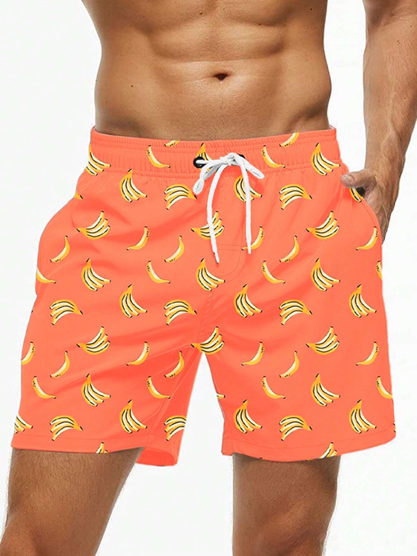 Non Stretch Fruit And Vegetable Drawstring Pocket Shorts-Waves And Trunks