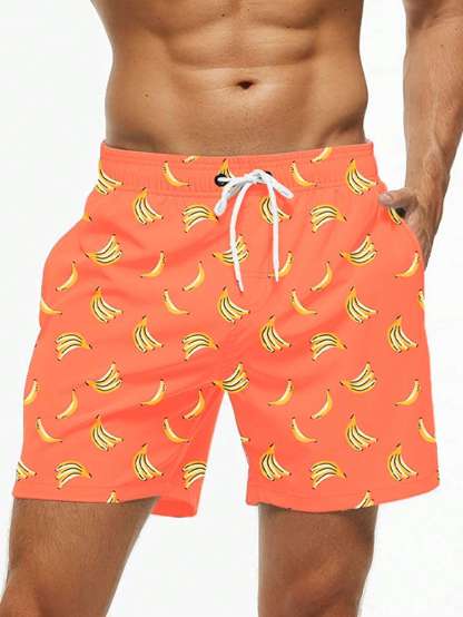 Non Stretch Fruit And Vegetable Drawstring Pocket Shorts-Waves And Trunks
