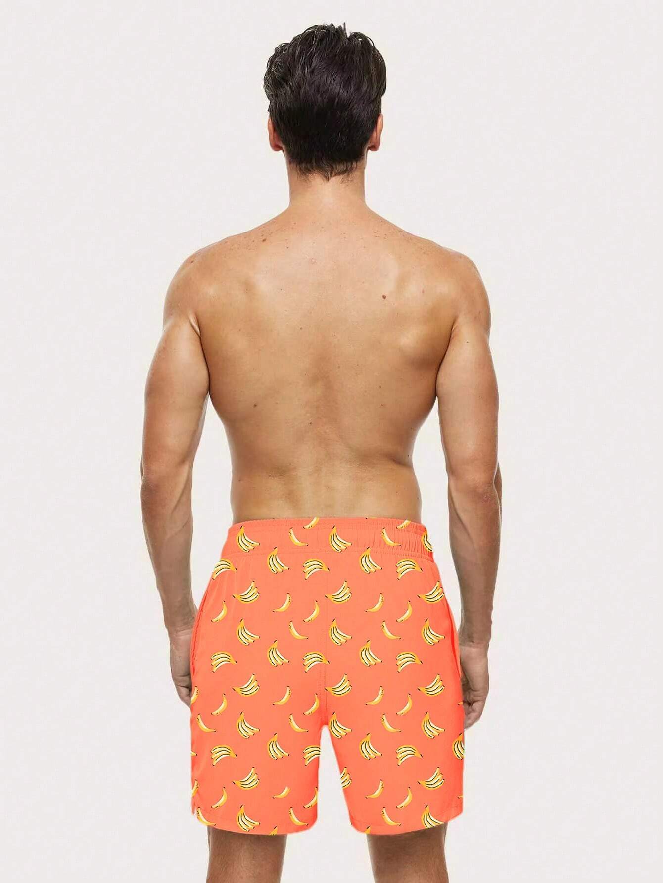 Non Stretch Fruit And Vegetable Drawstring Pocket Shorts-Waves And Trunks